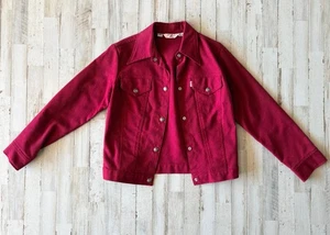 Vintage Damen Levis Western Red Bandana Jeansjacke - Cursive L 70er Jahre - Small - Bild 1 von 15