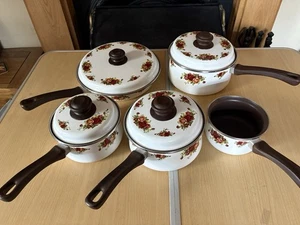 Royal Albert Old Country Roses - Saucepan & Frying Pan Set - Rare Set - Picture 1 of 24