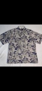 Billabong Hawaiian Floral Shirt Mens Xl Blue Gray Tropical Aloha Button Up Surf - Picture 1 of 10
