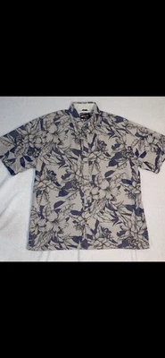 Billabong Hawaiian Floral Shirt Mens Xl Blue Gray Tropical Aloha Button Up Surf - Image 1 of 4