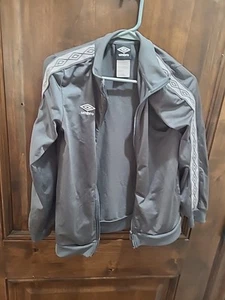 Umbro Track Jacket Youth Large Gray Full Zip Logo Embroidered Logo - Picture 1 of 7