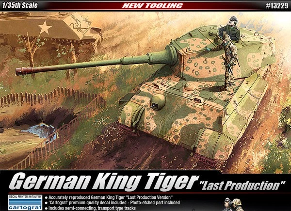 GERMAN KING TIGER "Last Production" - ACADEMY 1/35 PLASTIC KIT - Photo 1/1