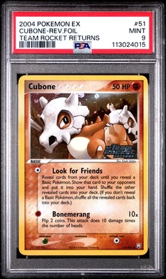 2004 POKEMON EX TEAM ROCKET RETURNS CUBONE #51 REVERSE PSA 9 MINT 113024015 - Image 1 of 2
