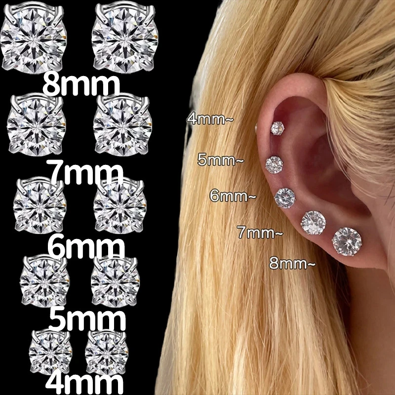 Aretes magnéticos de metal para hombre redondos cristal punk clip joyería clásica moderna Foto 1 de 4