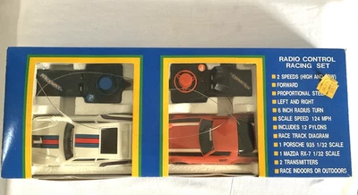 Radio Control Racing Set Porsche 1/32, Mazda 1/32 Vintage Vanity Fair Kidde Neu in OVP! - Bild 1 von 4