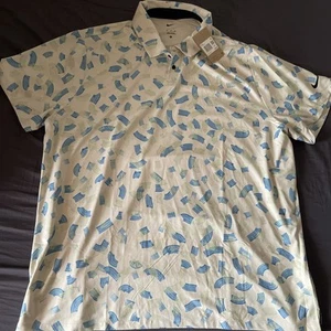 Nike Polo Shirt Mens 3XL White Tour Dri-Fit Golf FD5739-072 All Over Print Rake - Picture 1 of 5