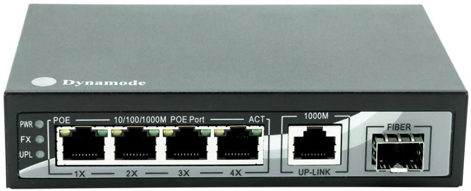 DYNAMODE - 4 Port Gigabit Desktop PoE Switch with SFP Port - Image 1 of 1