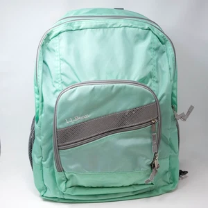 LL Bean Backpack School Bookbag Laptop Reflective USB Padded Straps Mint Green - Picture 1 of 21