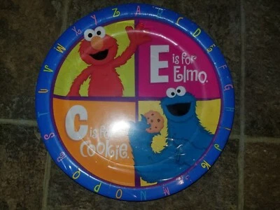 Raro Sesame Street Elmo Cookie Monster Nuevo Nuevo de Lote Antiguo Suministros para Fiesta 8 Platos de Papel Foto 1 de 4