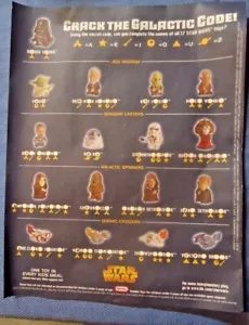 Lote 7 Juguetes Burger King BK Star Wars R2D2 Yoda Queen Amidala Luke Skywalker Darth - Imagen 1 de 8