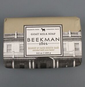 Beekman 1802 Goat Milk Bar Soap HONEY OATS SCRUB 9oz Luxury Moisturizing Cocoa