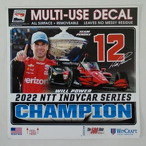 2022 NTT Data Indycar Series Champion Will Power Collector Decal - Picture 1 of 3