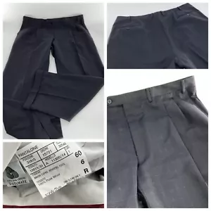 Canali Anzughose Herren 40 x 31 grau blau Streifen Wolle vorne flach Italien YGI E4-8 - Bild 1 von 9