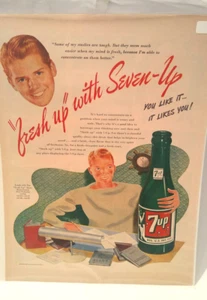 Anuncio de revista página completa 7-UP 1946 estudios de derechos de autor escuela nueva risa con espectáculo - Imagen 1 de 4