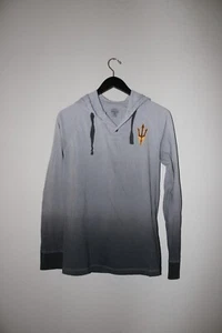 Arizona State University Long Sleeve Hooded Tshirt Grey Dye Size Small - Picture 1 of 10