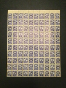Ingresos estatales de EE. UU. - Inspección de ropa de cama LA 1951 #BD1 - Hoja completa de 100 - Imagen 1 de 3