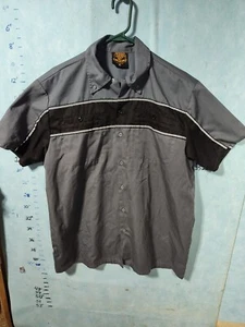 Milwaukee Leather  Men's Grey and Black Button Up Heavy-Duty Work XL - Picture 1 of 9