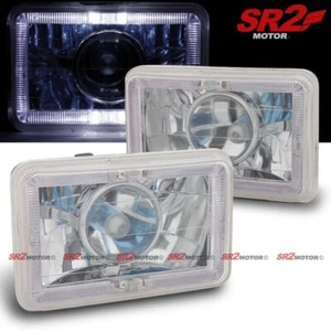 Faros de conversión universales con lente de vidrio LED DRL corte diamante 4x6 pulgadas - Imagen 1 de 2