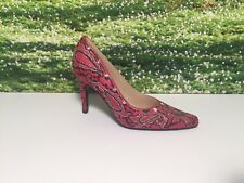 Miniature model Shoe, Fuchsia pink Shoe with black pattern, high heel resin shoe