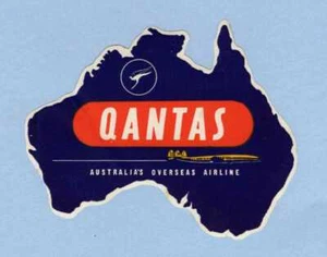 QANTAS  AIRLINE  BAGGAGE LABEL  AS-   NH, mint, orig'l - Picture 1 of 1