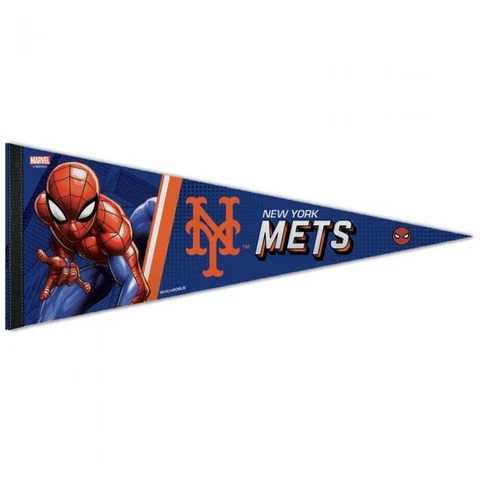 NEW YORK METS MARVEL SPIDERMAN PREMIUM PENNANT 12"X30" WALL BANNER DISNEY Cover