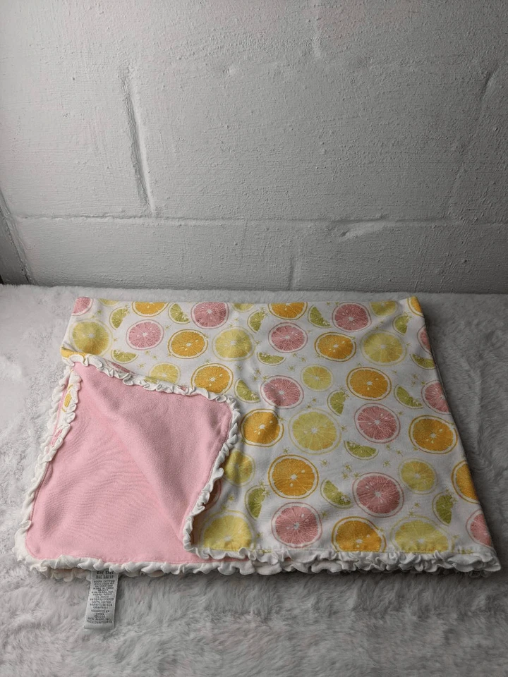 Manta Gymboree Rebanada de Verano 2002 Cítricos Naranjas Limones Limas Volantes Rosa R Foto 1 de 4