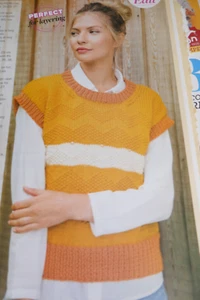 Strickmuster einfach schnell zu stricken Chevron Top in Grobstrick . - Größen 32-52 Zoll - Bild 1 von 1