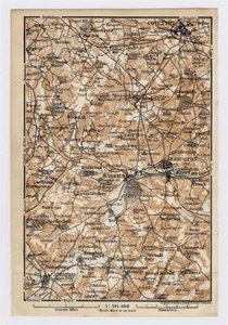 1910 ANTIQUE MAP OF VICINITY OF WARWICK ROYAL LEAMINGTON SPA COVENTRY ENGLAND - Picture 1 of 3