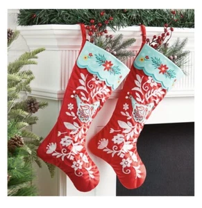 2er Set - 20" Weihnachtsstrümpfe rot und weiß - Bild 1 von 2