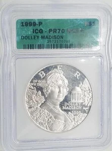 1999 P DOLLEY MADISON S$1 PF | Modern Proof Commemorative | ICG PR70 DCAM - Picture 1 of 3