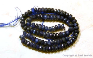 Cuentas de zafiro de 3,4 mm/3,6 mm/4 mm (50 rondelle facetadas preciosas) (selecciona un tamaño) A+ - Imagen 1 de 2