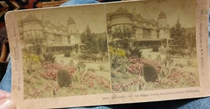 San Raphael Calif stereoview of  famous house hand tinted photo  1890 - Picture 1 of 4