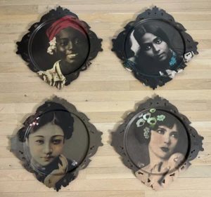 CONJUNTO DE 4 BANDEJAS PARA SERVIR iBride France grandes decoración arte de pared ZEM TARA LIU LOUISE - Imagen 1 de 12