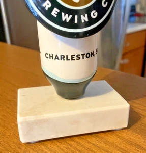 Base de soporte para mango de grifo de cerveza con perno, pantalla de mármol blanco macizo tamaño 2" x 3" pulgadas - Imagen 1 de 10