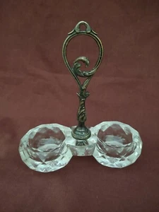 Antigua salina de doble cristal de baccarat - Imagen 1 de 4
