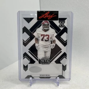 Evan Neal Leaf Metal Football 1/1 Pre Production Proof - Picture 1 of 2