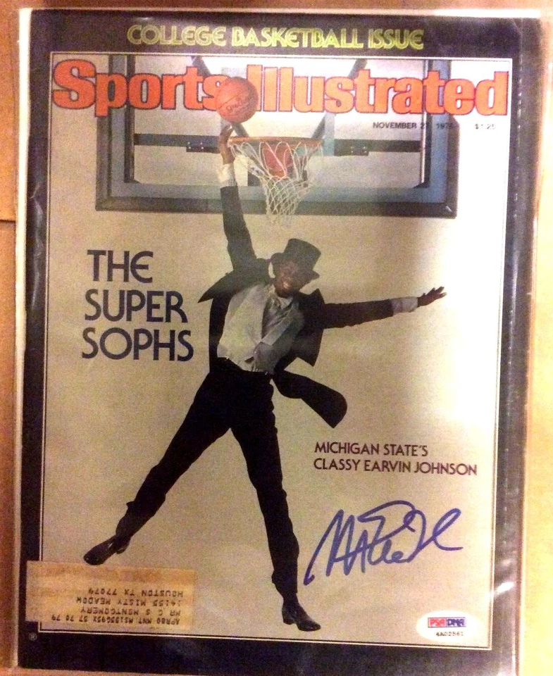 Magic Johnson HOF Signed 1978 Sports Illustrated Full Magazine AUTO PSA 4A02561 - Image 1 of 1