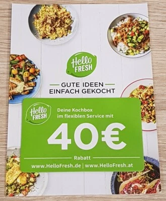Hello FRESH Kochbox Rabattcode Gutschein im Wert von €40 / Kochen Küche Rezepte - Bild 1 von 2