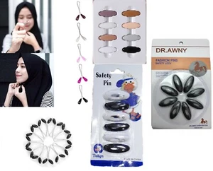 VERSCHIEDENE MUSLIMISCHE HIJAB SCHAL SICHERHEITSSTIFTE CLIPS HIJAB MODE PINS SNAG KOSTENLOS - Bild 1 von 20