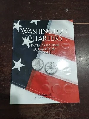 WASHINGTON QUARTERS STATEHOOD COMMEMORATIVE 2004 2008 HARRIS FOLDER $4.50 FACE - Image 1 of 4