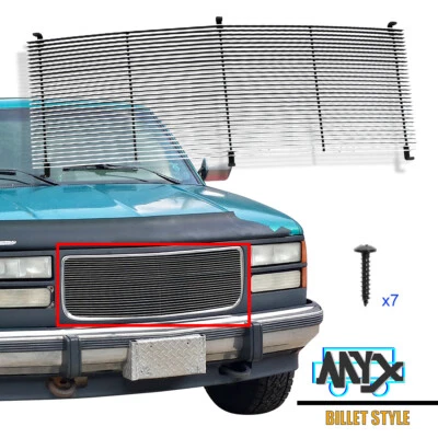 Billet Grille Black Grill Cover for 1994-1999 GMC Sierra C/K Pickup/Suburban Foto 1 de 4