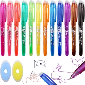 12 Farben 0.5mm Radierbarer Kugelschreiber mit 2 Stück Radiergummi, Bunt Radier - Bild 1 von 7