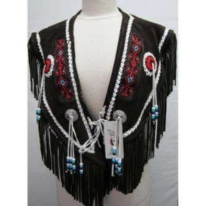 Women's Western Cowgirl Suede Leather Fringe Poncho – Shawnee Style - Picture 1 of 12