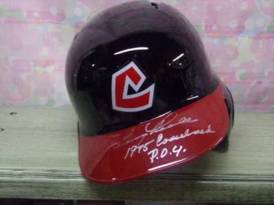 BOOG POWELL SIGNED T/B CLEVELAND INDIANS F/S BATTING HELMET 1975 CBPOY - Image 1 of 2