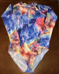 One Piece Solar System Galaxy SwimSuit Long Sleeve Size L 13/14 - Picture 1 of 4