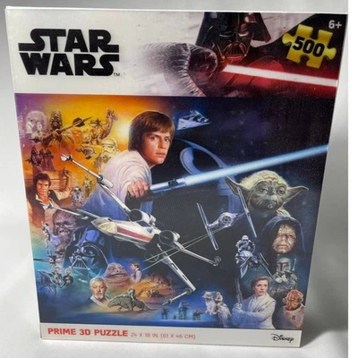 Disney Star Wars Original Trilogy Prime 3D Puzzle Luke Vader 500 Piece 24x18 NEW - Image 1 of 4