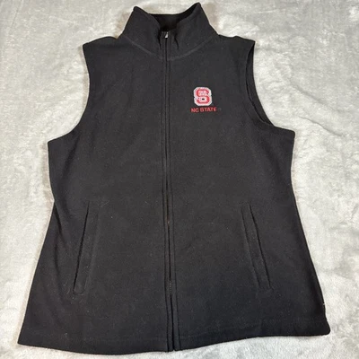 NC State Wolfpack Fleece Vest Women’s Size Medium Black - Image 1 of 4