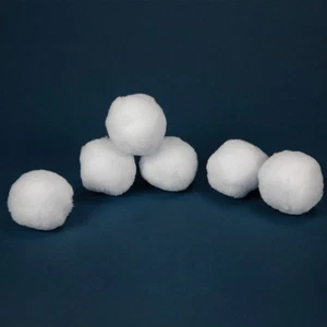 Northlight Set of 6 Plush Faux Christmas Snow Balls - Picture 1 of 7