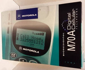 MOTOROLA MODEL M70A MiCRO DiGiTAL CELLULAR TELEPHONE CELL PHONE IN ORiGiNAL BOX - Photo 1 sur 11