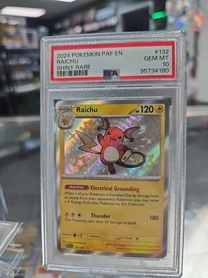  Raichu 132/091 PSA 10 Pokemon Scarlet Violet Paldean Fates Baby Shiny - Image 1 of 2